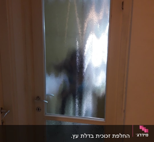 דלת זכוכית עם זכוכית מטושטשת ודוגמאות